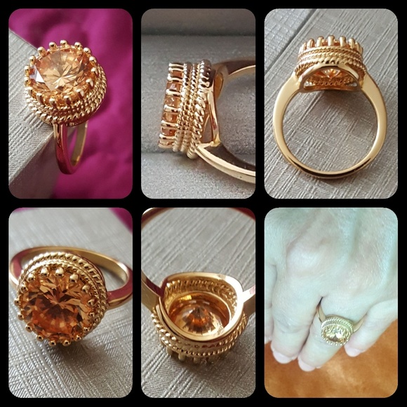 🧡(NEW) GORGEOUS Ring With Large Stone 🧡🧡🧡 - Picture 1 of 8